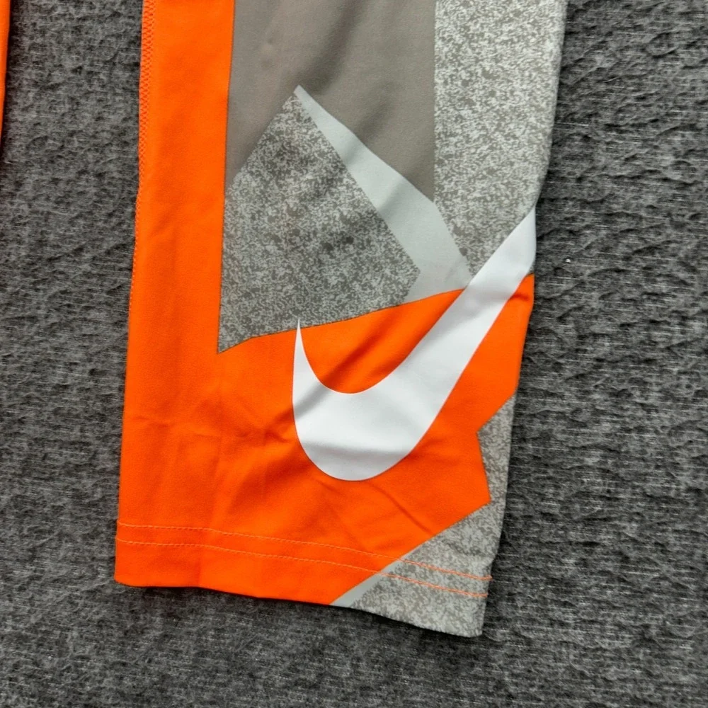 Nike Pro Compression Boys Large‎ 3/4 Printed Training Tights Pants Orange